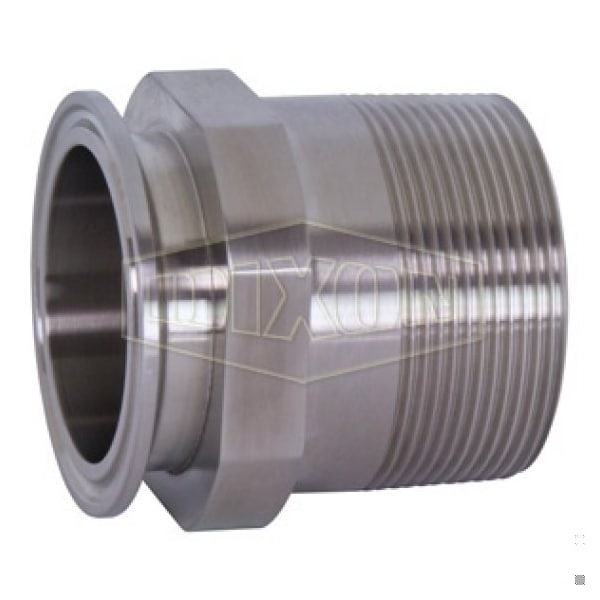 21Mp-R200100 Clamp Adapter, 2 x 1 In, Tube x Mnpt, 316L SS, Domestic